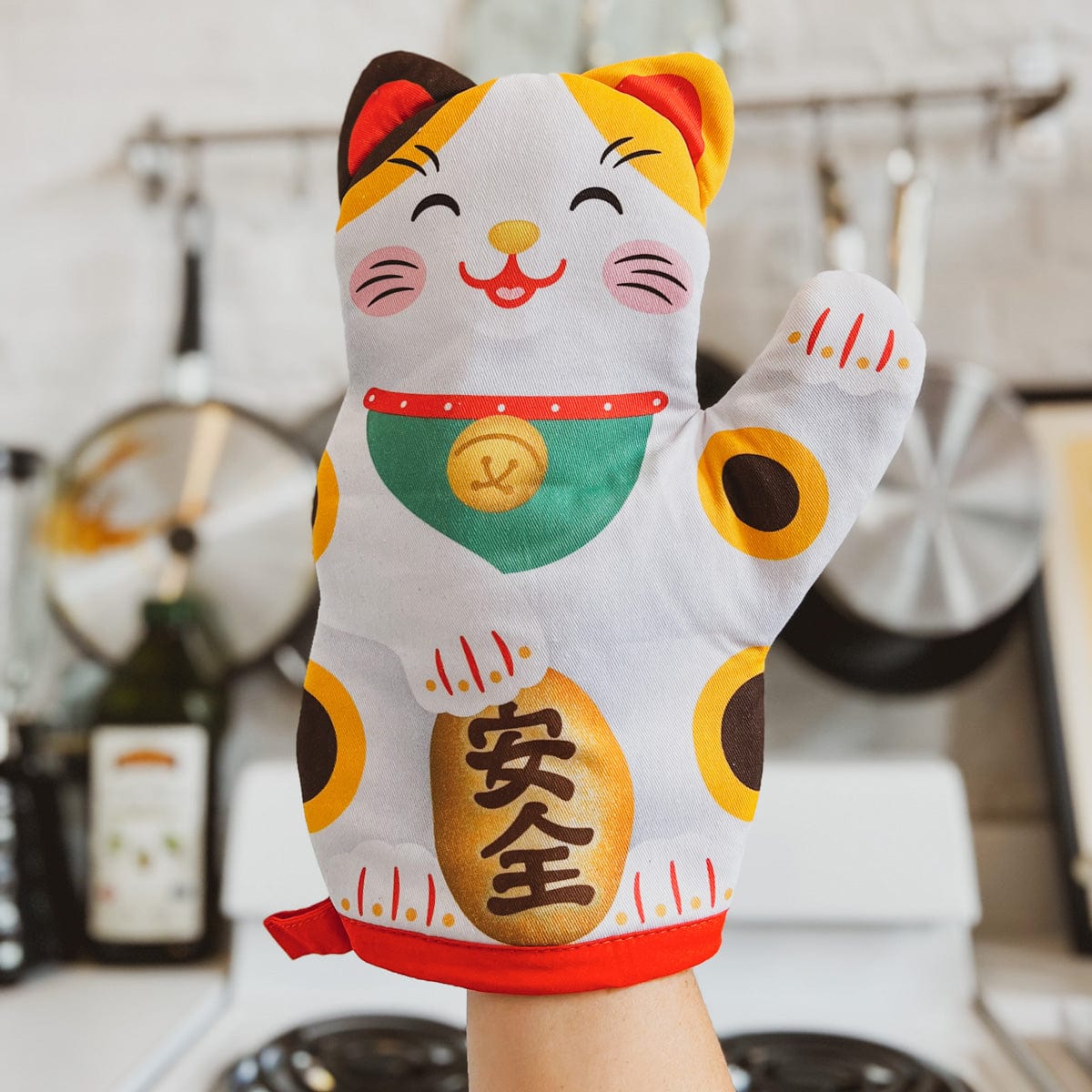 FELINE LUCKY - Oven Mitt